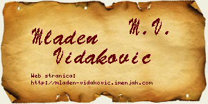 Mladen Vidaković vizit kartica